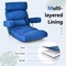 Foldable Floor Sofa Chair with 6-Position Adjustable Headrest and Metal Frame